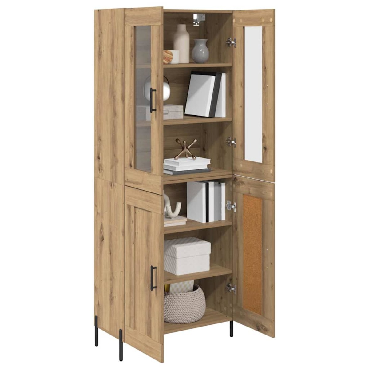 vidaXL Highboard Artisan Oak 69,5 x 34 x 180 εκ. Επεξεργασμένο Ξύλο