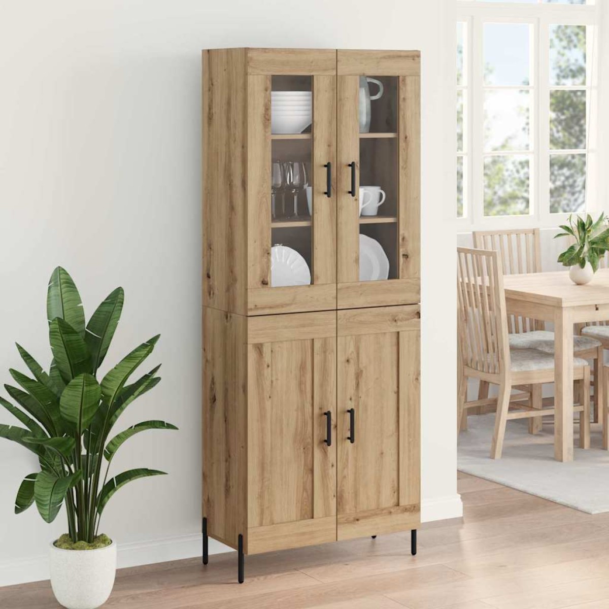 vidaXL Highboard Artisan Oak 69,5 x 34 x 180 εκ. Επεξεργασμένο Ξύλο