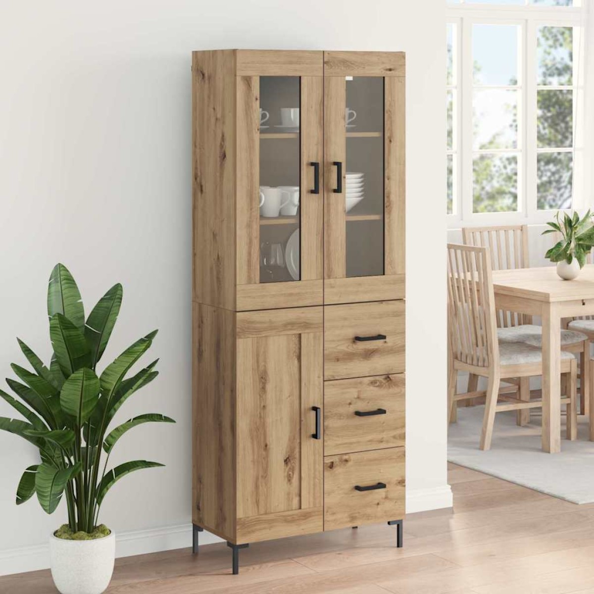 vidaXL Highboard 2 τμχ. Artisan Oak 69,5 x 34 x 180 εκ.