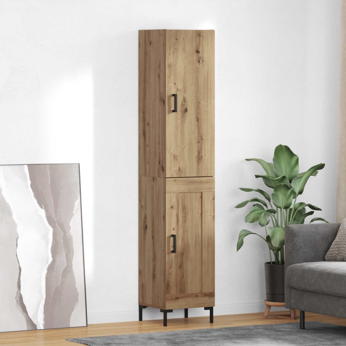 vidaXL Highboard Artisan Oak 34,5 x 34 x 180 εκ. Επεξεργασμένο Ξύλο