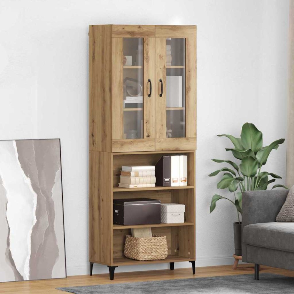 vidaXL Highboard Artisan Oak 69,5 x 34 x 180 εκ. Επεξεργασμένο Ξύλο
