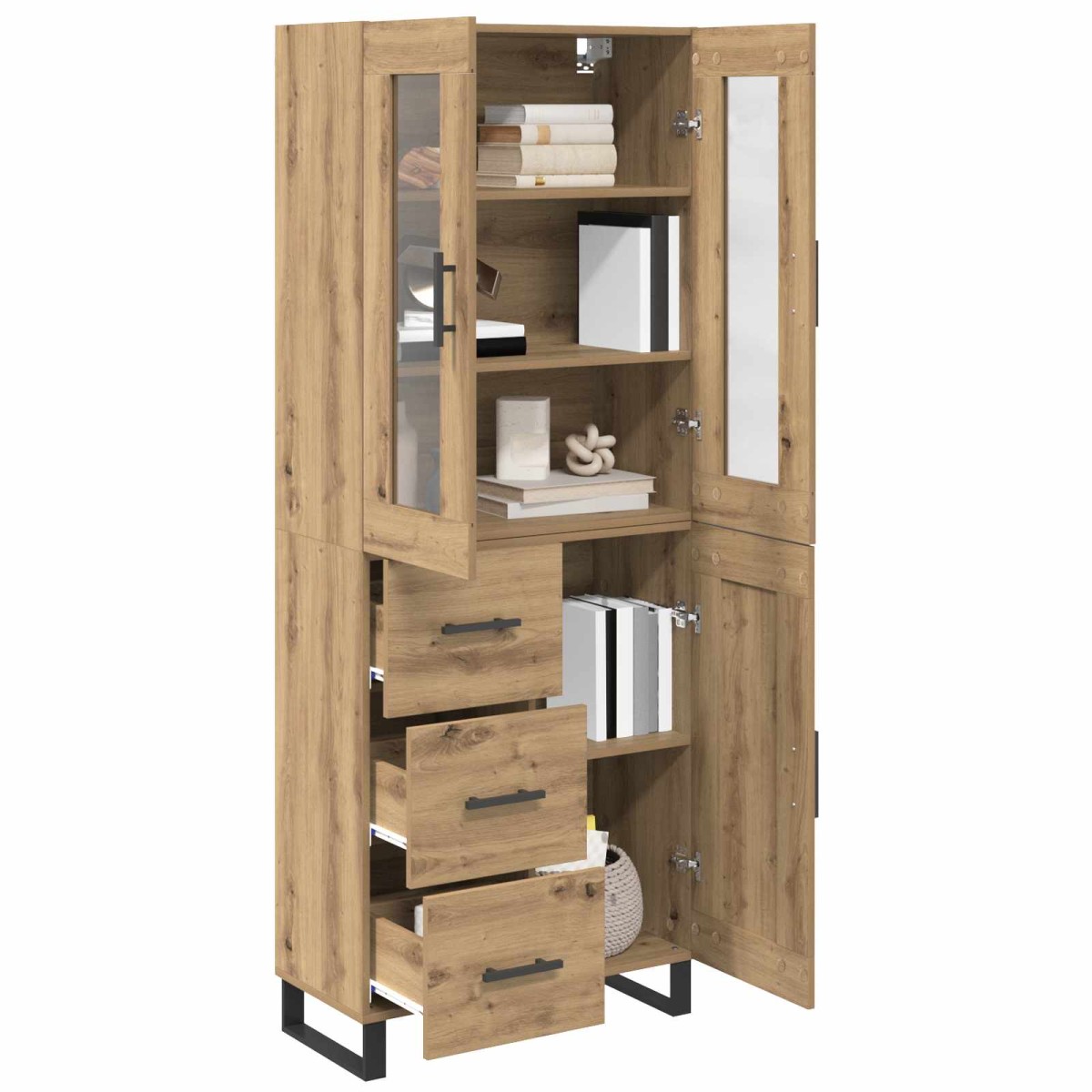 vidaXL Highboard 2 τμχ. Artisan Oak 69,5 x 34 x 180 εκ.
