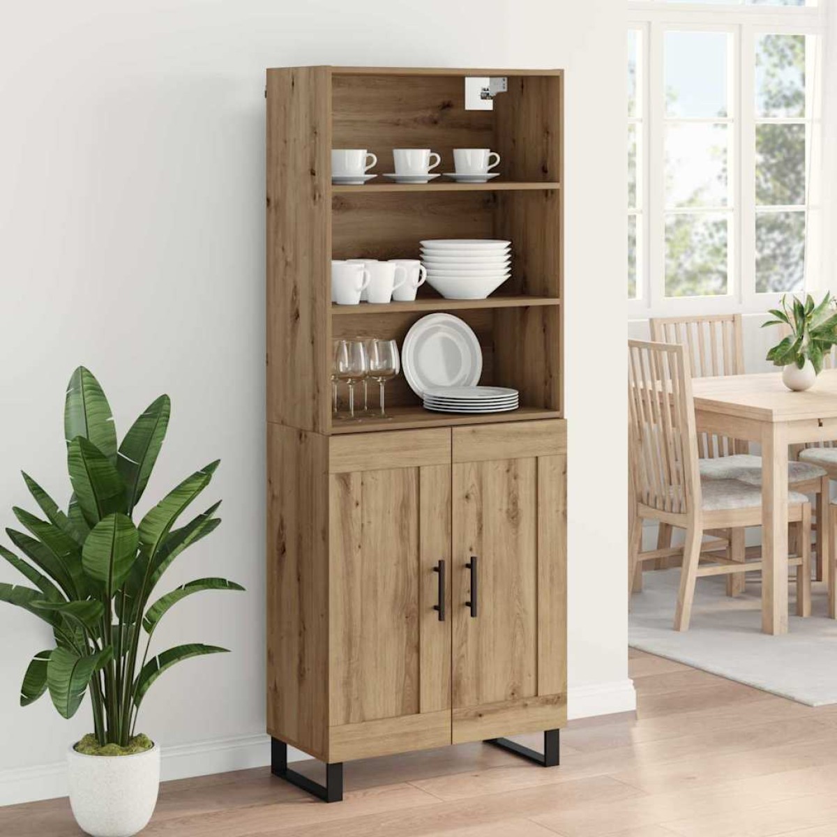 vidaXL Highboard 2 τμχ. Artisan Oak 69,5 x 34 x 180 εκ.