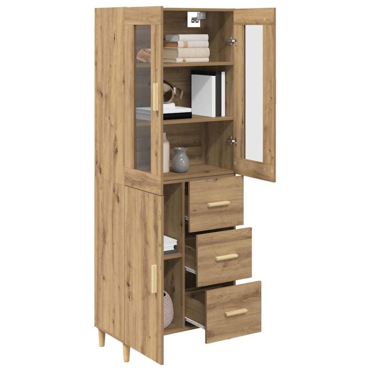 vidaXL Highboard Artisan Oak 34,5 x 34 x 180 εκ. Επεξεργασμένο Ξύλο