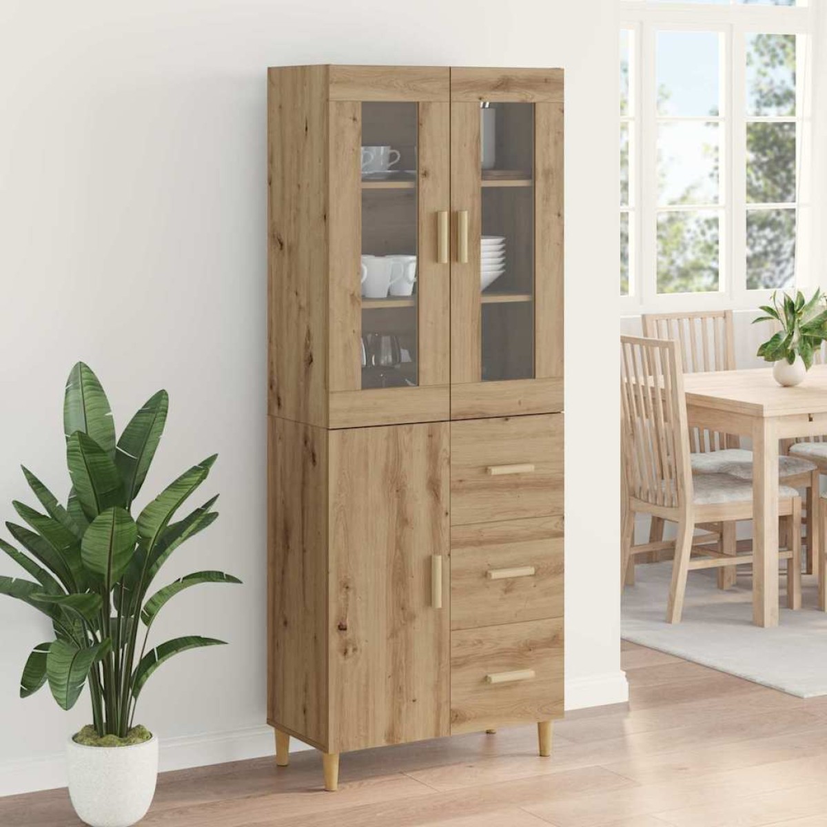 vidaXL Highboard Artisan Oak 34,5 x 34 x 180 εκ. Επεξεργασμένο Ξύλο