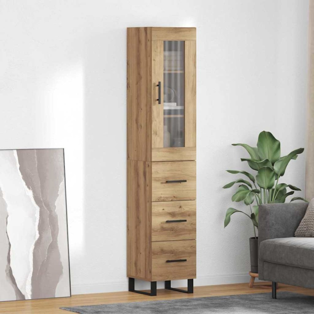 vidaXL Highboard Artisan Oak 34,5 x 34 x 180 εκ. Επεξεργασμένο Ξύλο