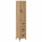 vidaXL Highboard Artisan Oak 34,5 x 34 x 180 εκ. Επεξεργασμένο Ξύλο