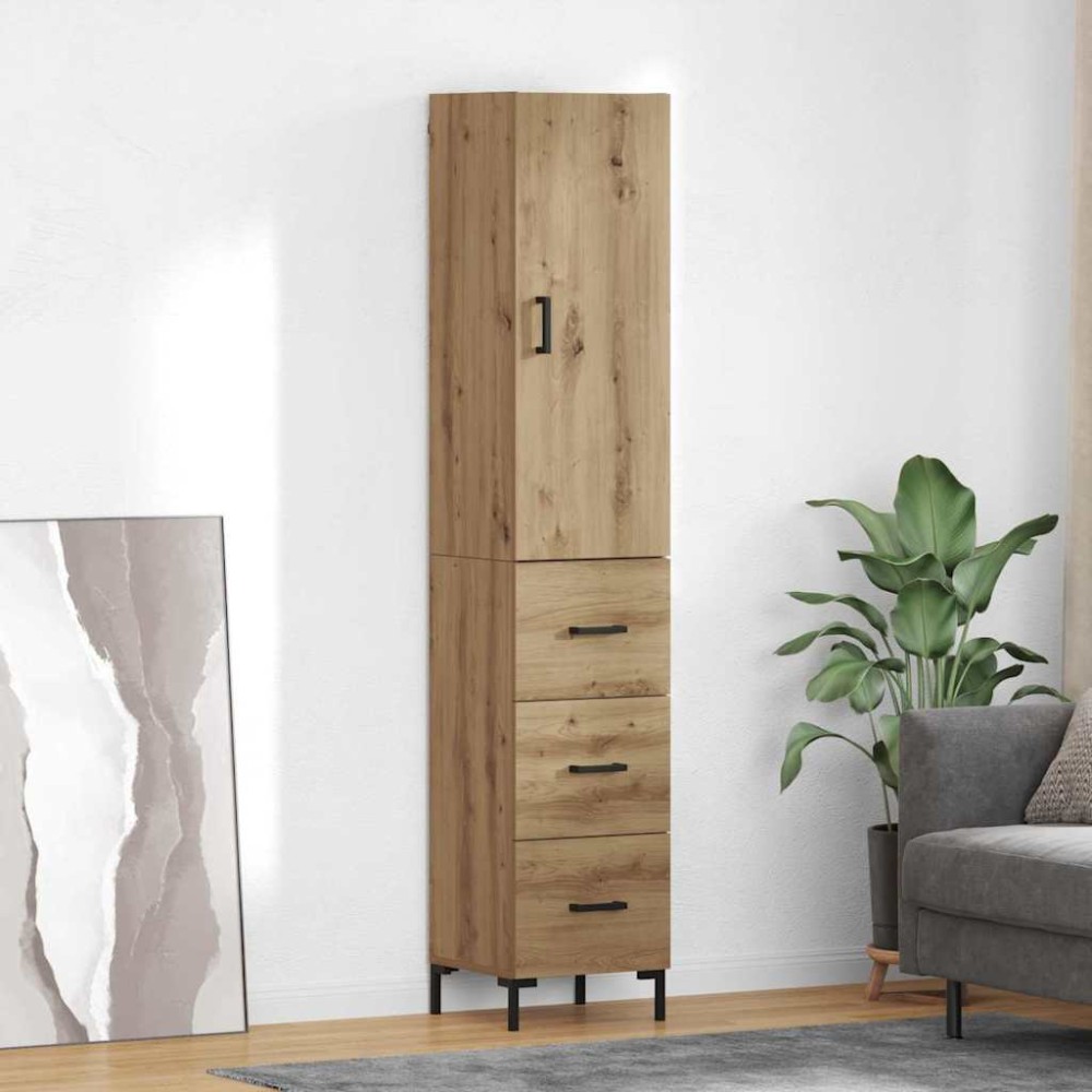 vidaXL Highboard Artisan Oak 34,5 x 34 x 180 εκ. Επεξεργασμένο Ξύλο