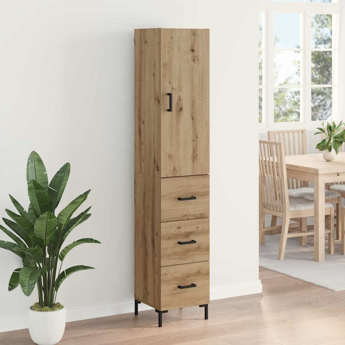 vidaXL Highboard Artisan Oak 34,5 x 34 x 180 εκ. Επεξεργασμένο Ξύλο