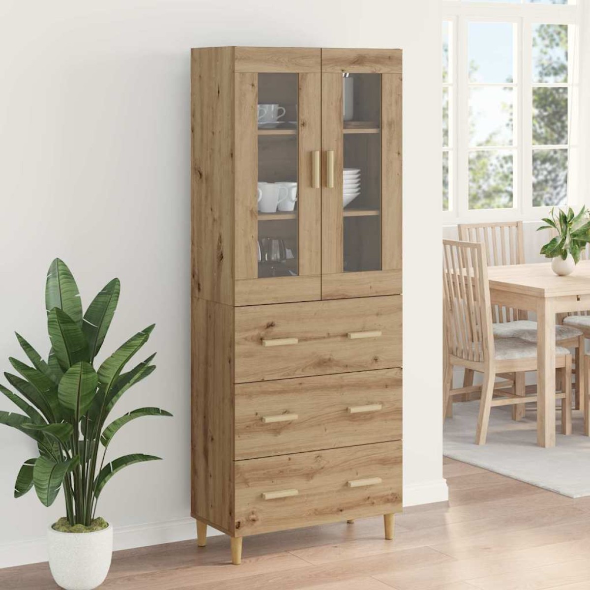 vidaXL Highboard Artisan Oak 69,5 x 34 x 180 εκ.