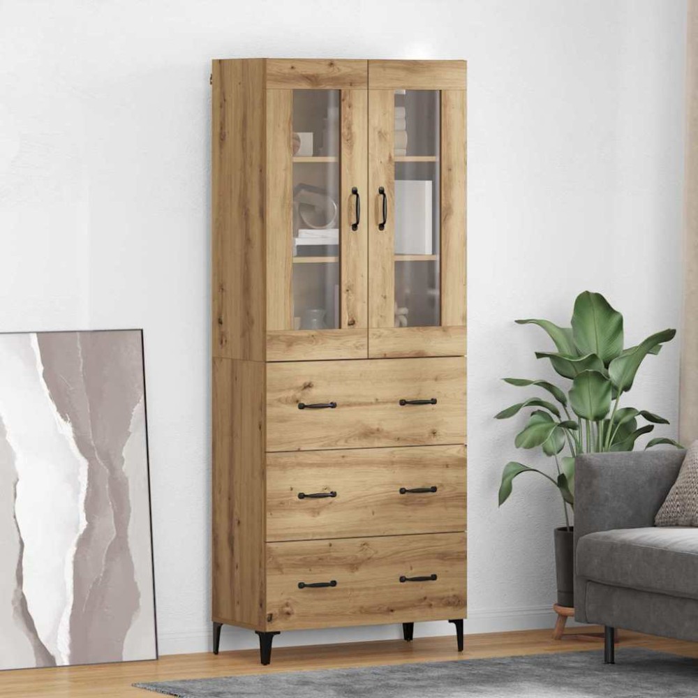 vidaXL Highboard Artisan Oak 69,5 x 34 x 180 εκ. Επεξεργασμένο Ξύλο