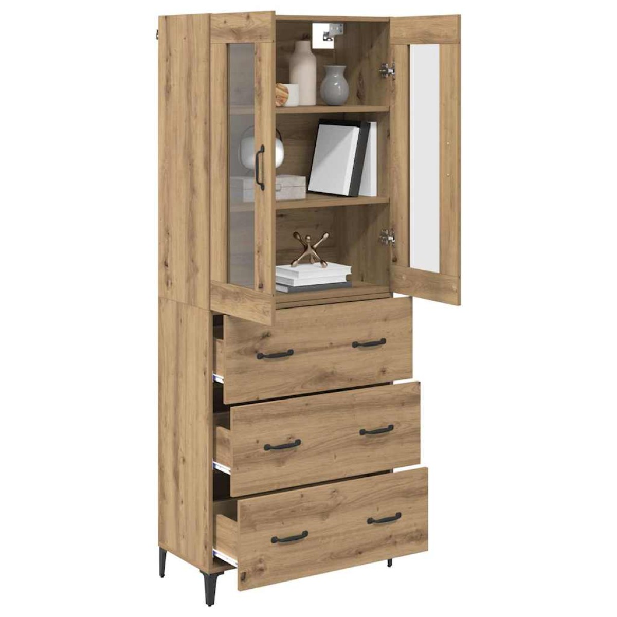 vidaXL Highboard Artisan Oak 69,5 x 34 x 180 εκ. Επεξεργασμένο Ξύλο