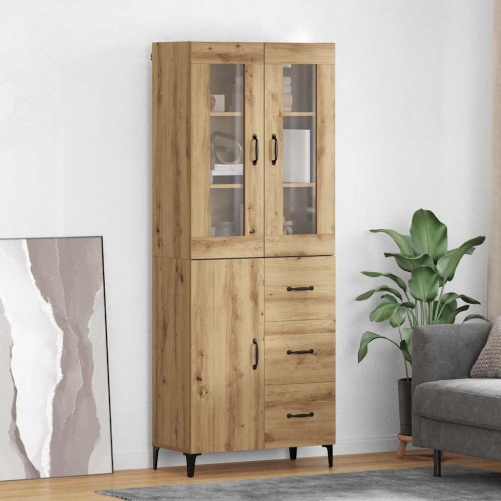 vidaXL Highboard Artisan Oak 69,5 x 34 x 180 εκ. Επεξεργασμένο Ξύλο