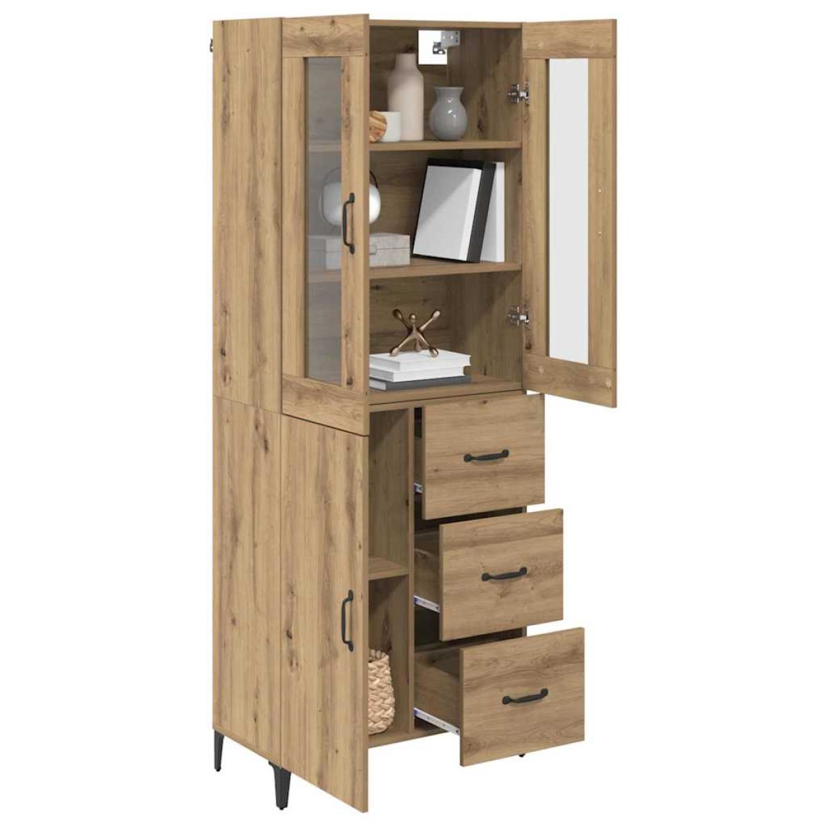 vidaXL Highboard Artisan Oak 69,5 x 34 x 180 εκ. Επεξεργασμένο Ξύλο