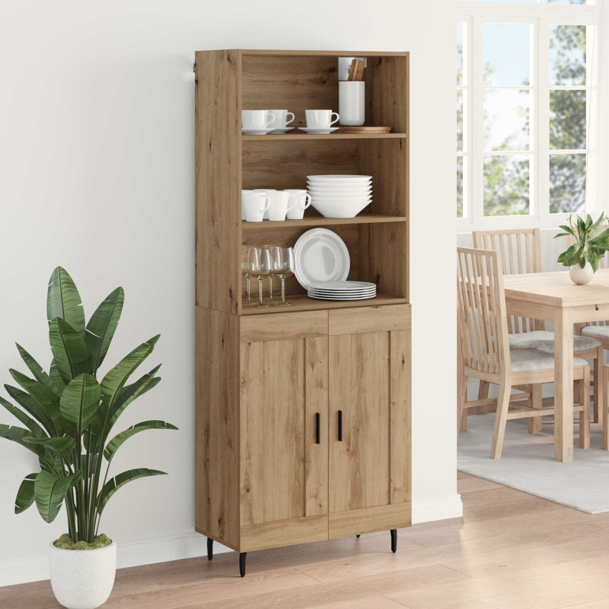 vidaXL Highboard 2 τμχ. Artisan Oak 69,5 x 32,5 x 180 εκ