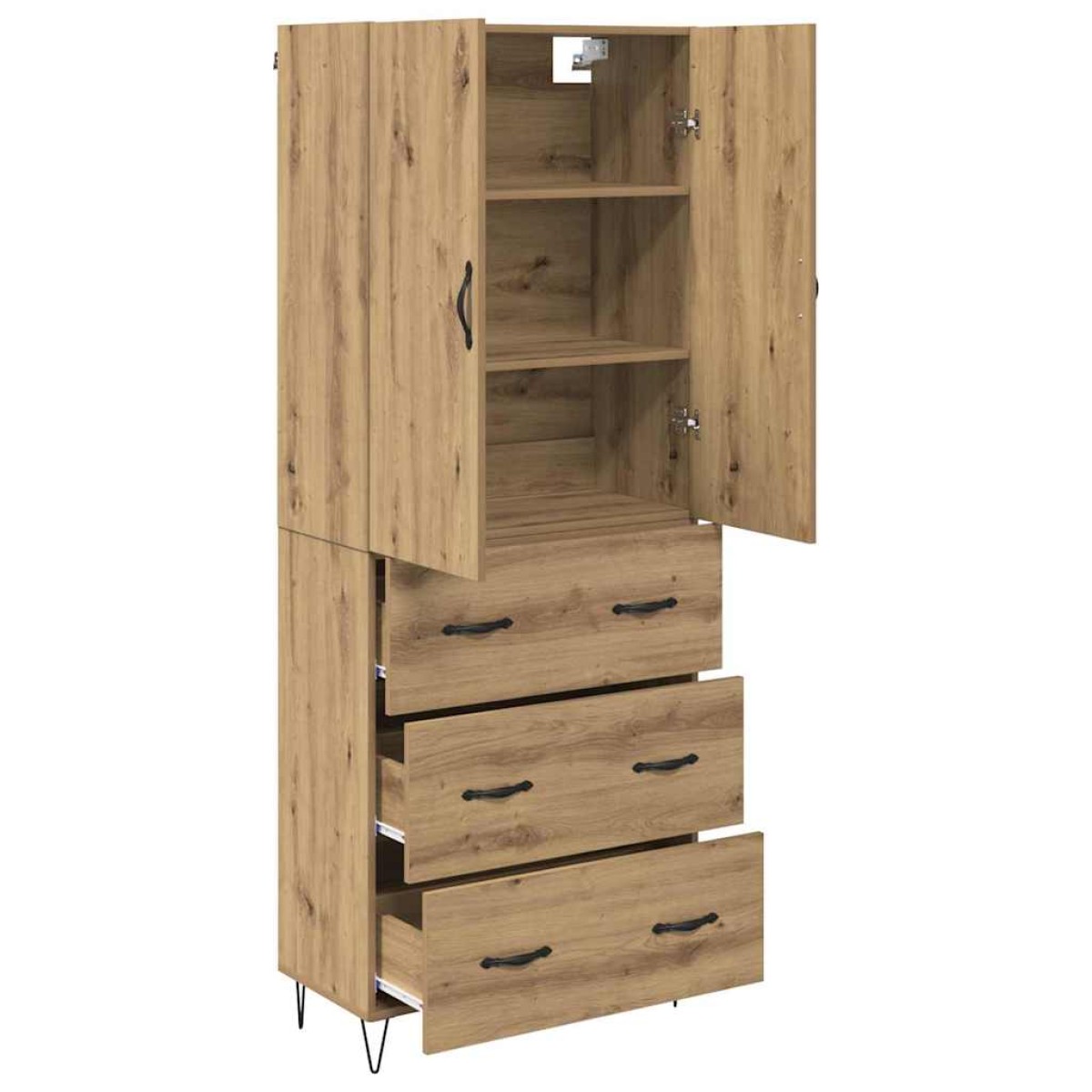 vidaXL Highboard 2 τμχ. Artisan Oak 69,5 x 34 x 180 εκ.
