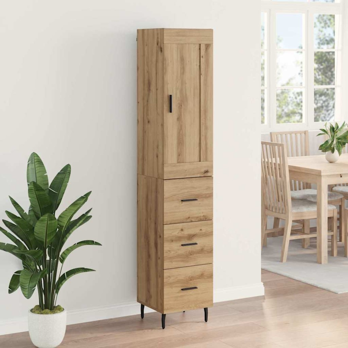 vidaXL Highboard Artisan Oak 34,5 x 34 x 180 εκ. Επεξεργασμένο Ξύλο