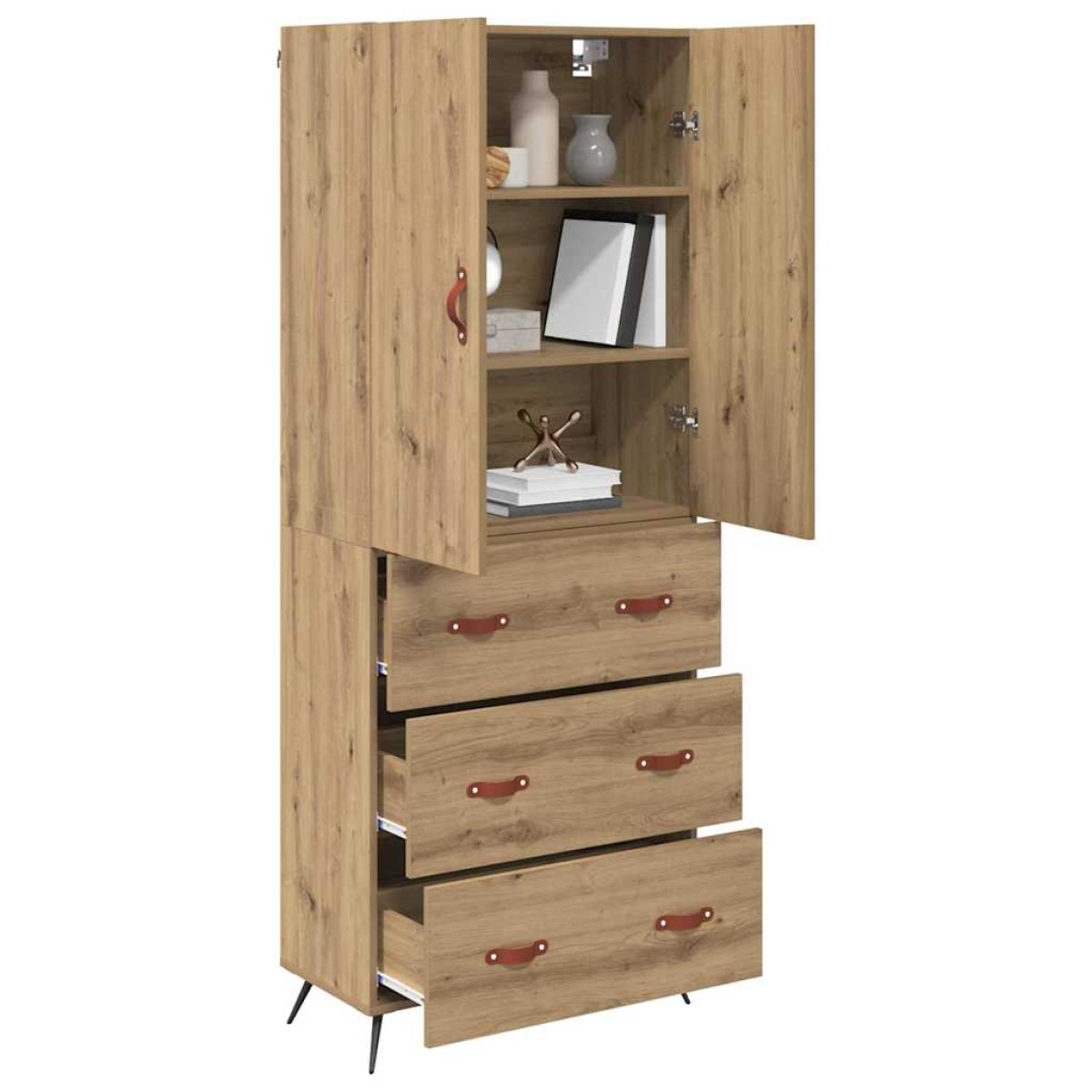 vidaXL Highboard Artisan Oak 69,5 x 34 x 180 εκ. Επεξεργασμένο Ξύλο