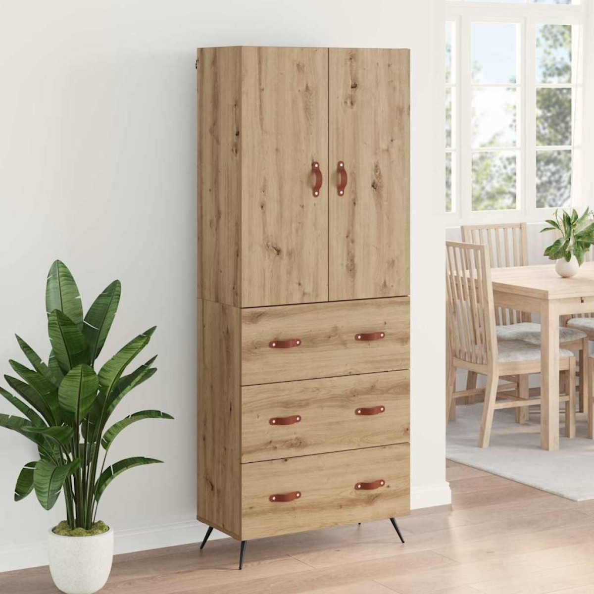 vidaXL Highboard Artisan Oak 69,5 x 34 x 180 εκ. Επεξεργασμένο Ξύλο