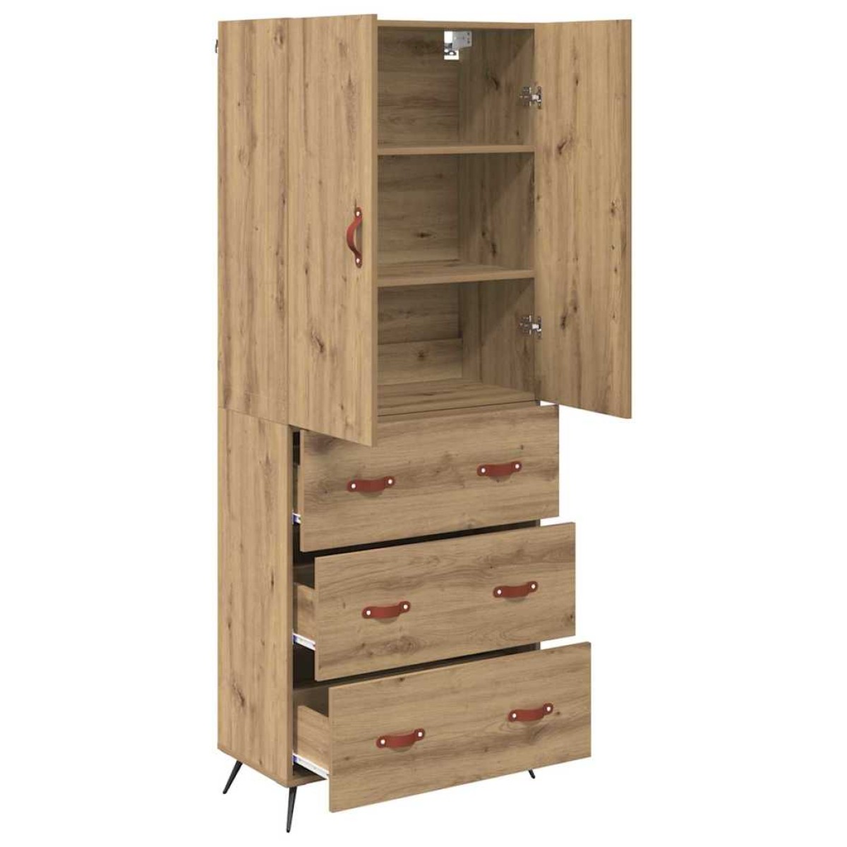 vidaXL Highboard Artisan Oak 69,5 x 34 x 180 εκ. Επεξεργασμένο Ξύλο
