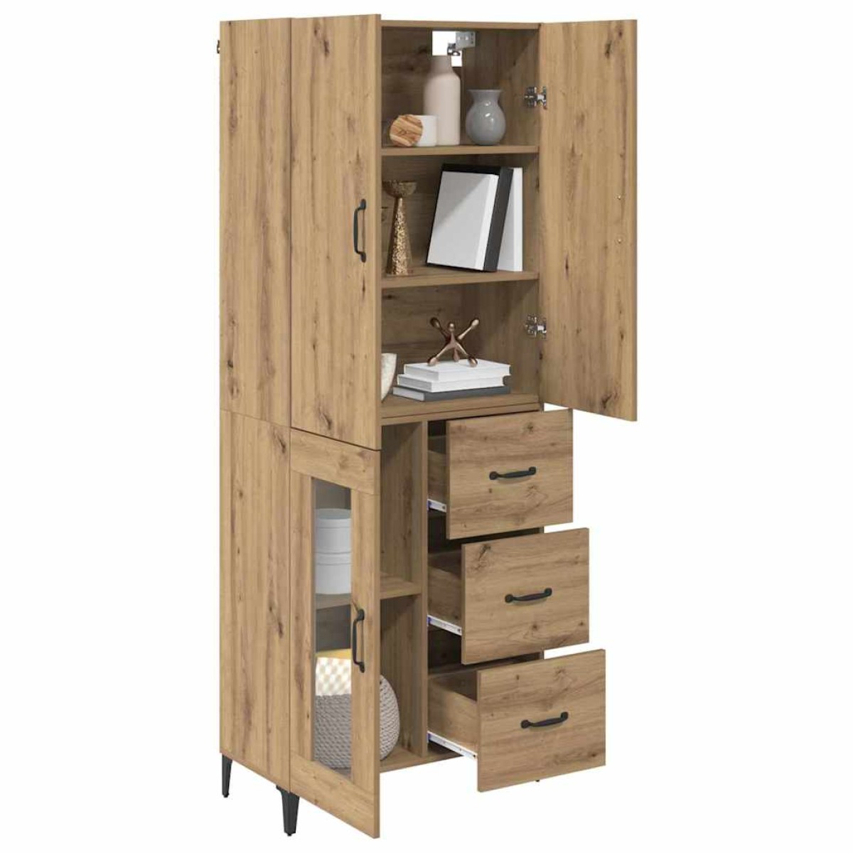 vidaXL Highboard Artisan Oak 69,5 x 34 x 180 εκ. Επεξεργασμένο Ξύλο