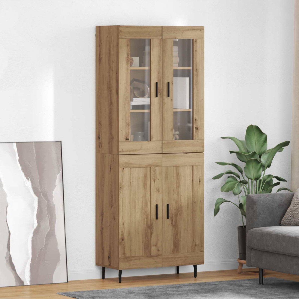 vidaXL Highboard 2 τμχ. Artisan Oak 69,5 x 34 x 180 εκ.