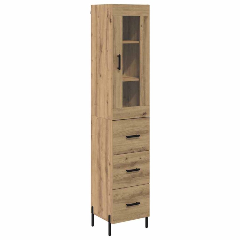vidaXL Highboard Artisan Oak 34,5 x 34 x 180 εκ. Επεξεργασμένο Ξύλο