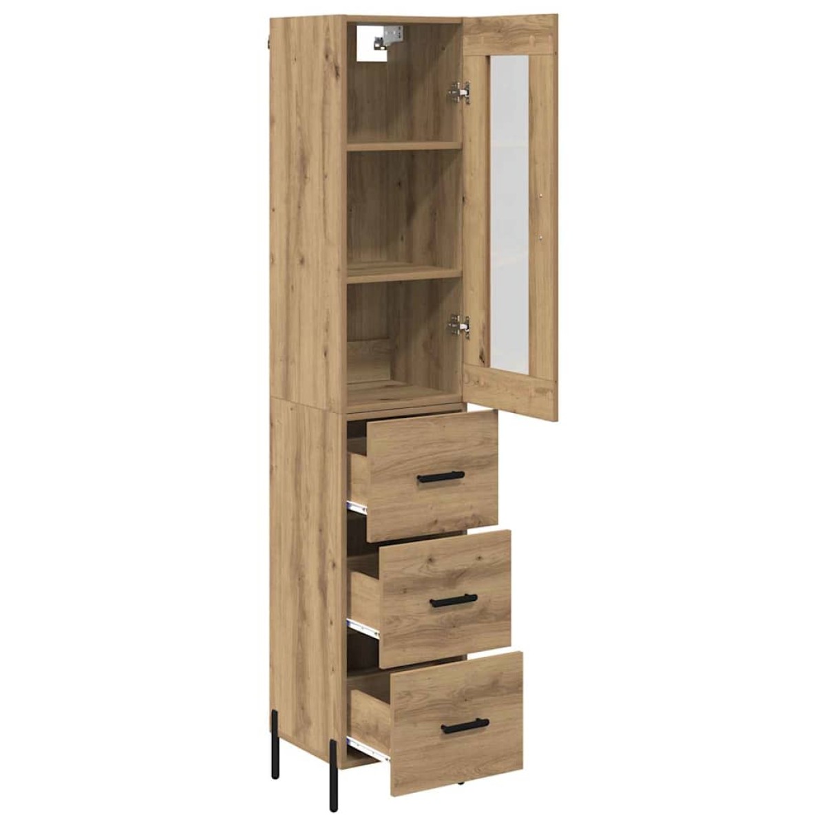vidaXL Highboard Artisan Oak 34,5 x 34 x 180 εκ. Επεξεργασμένο Ξύλο