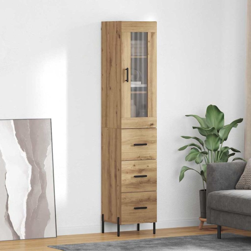 vidaXL Highboard Artisan Oak 34,5 x 34 x 180 εκ. Επεξεργασμένο Ξύλο