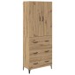 vidaXL Highboard Artisan Oak 69,5 x 34 x 180 εκ. Επεξεργασμένο Ξύλο
