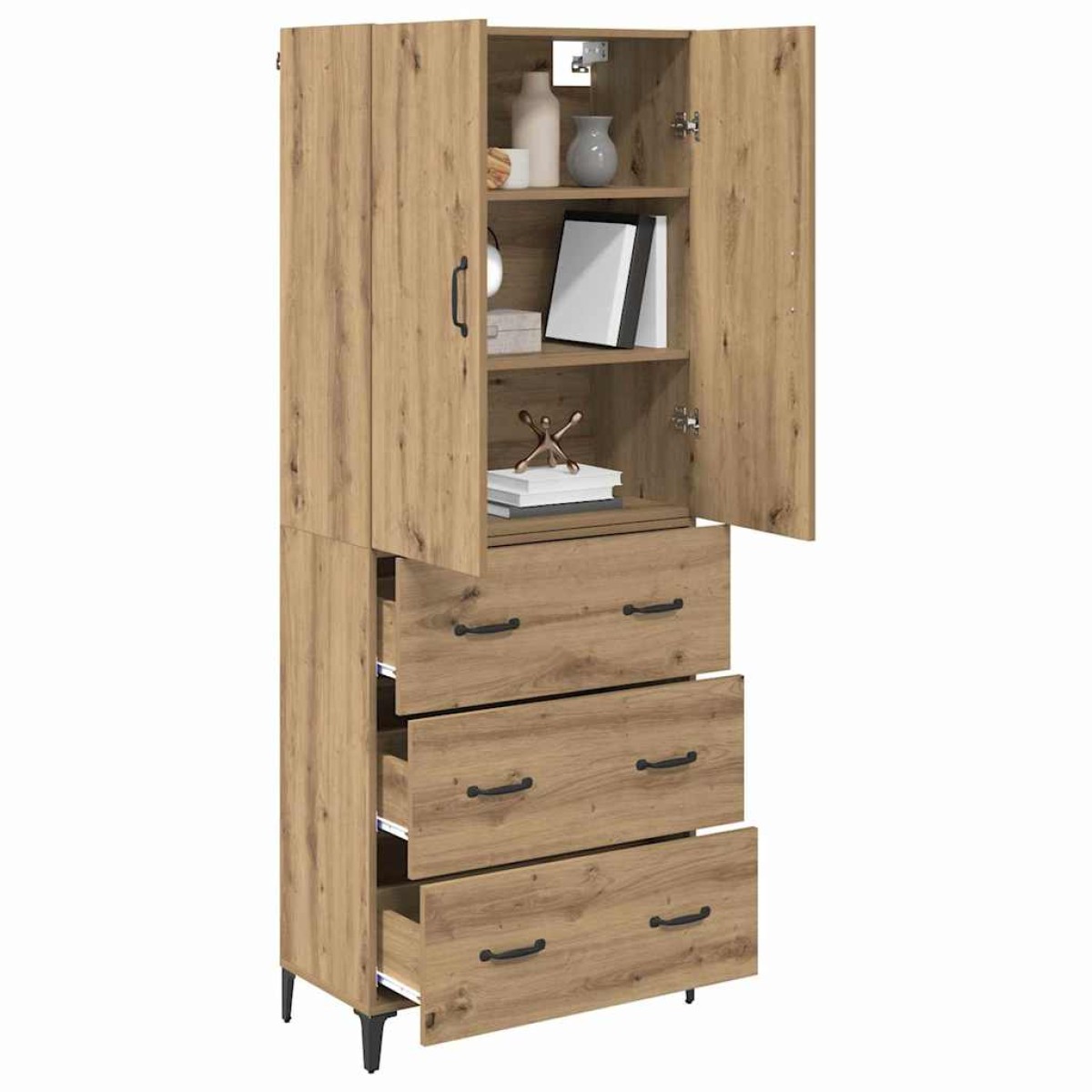 vidaXL Highboard Artisan Oak 69,5 x 34 x 180 εκ. Επεξεργασμένο Ξύλο