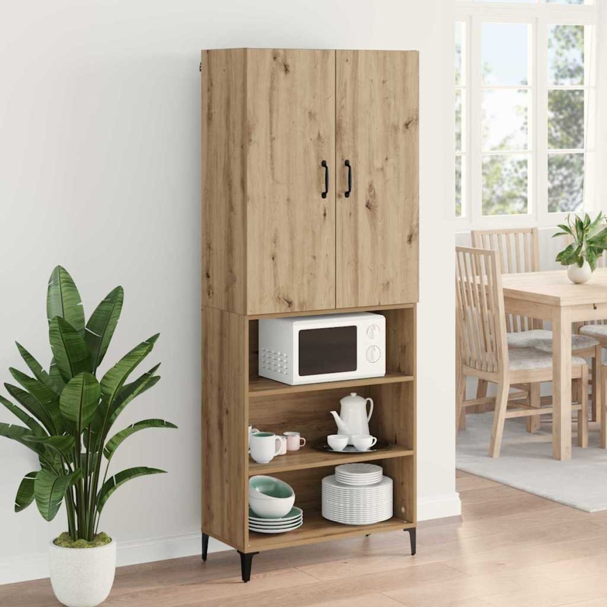 vidaXL Highboard Artisan Oak 69,5 x 34 x 180 εκ. Επεξεργασμένο Ξύλο