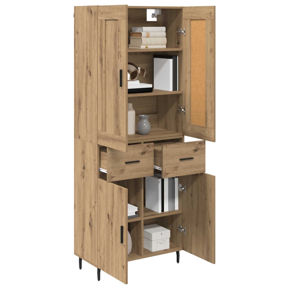 vidaXL Highboard 2 τμχ. Artisan Oak 69,5 x 34 x 180 εκ.