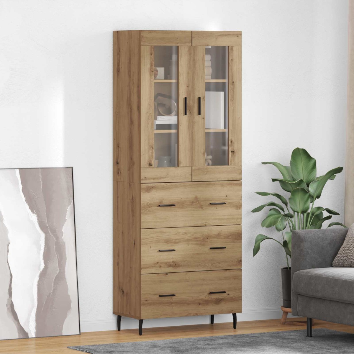 vidaXL Highboard 2 τμχ. Artisan Oak 69,5 x 34 x 180 εκ.