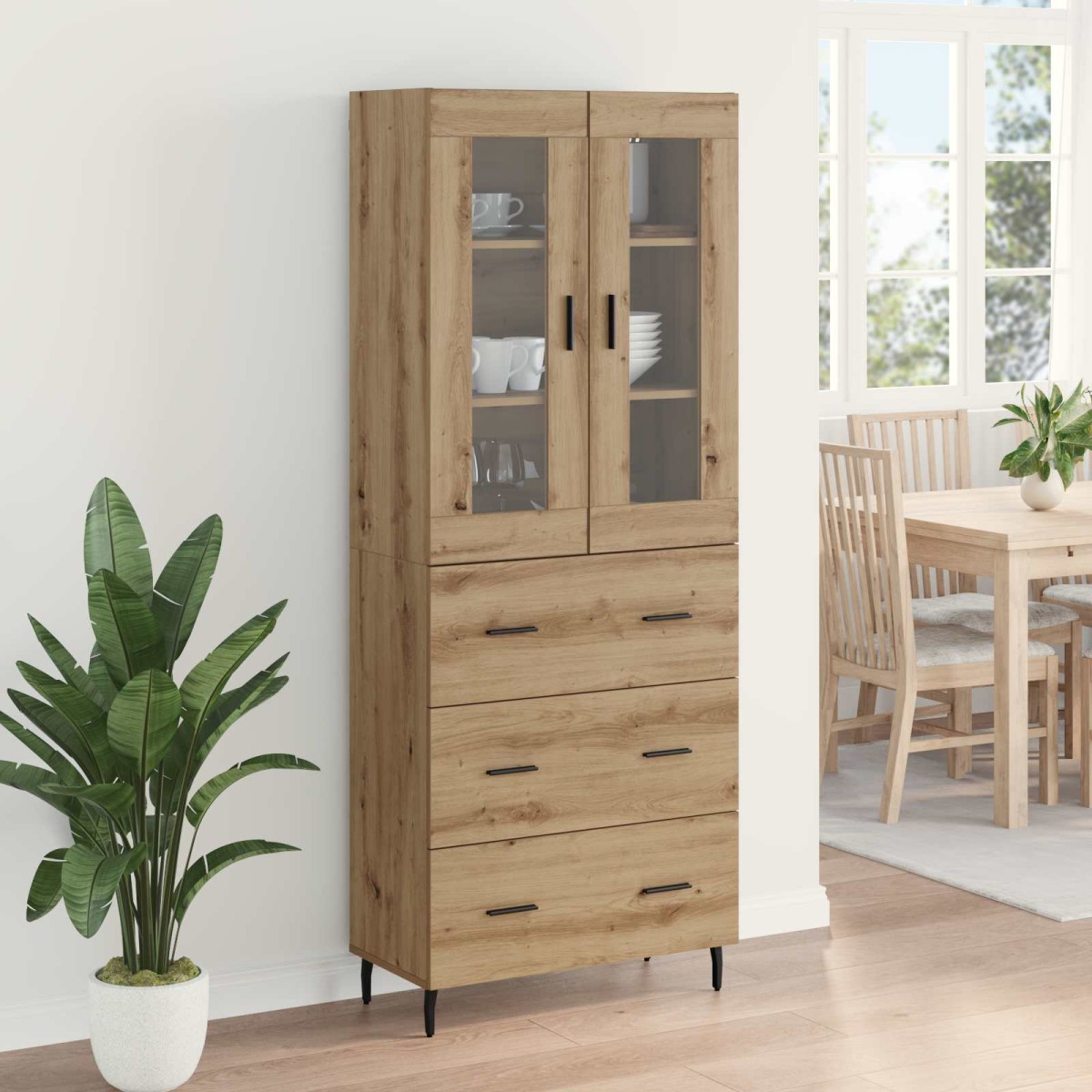 vidaXL Highboard 2 τμχ. Artisan Oak 69,5 x 34 x 180 εκ.
