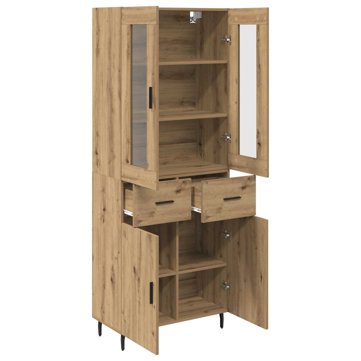 vidaXL Highboard 2 τμχ. Artisan Oak 69,5 x 34 x 180 εκ.