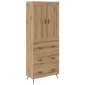 vidaXL Highboard Artisan Oak 69,5 x 34 x 180 εκ. Επεξεργασμένο Ξύλο