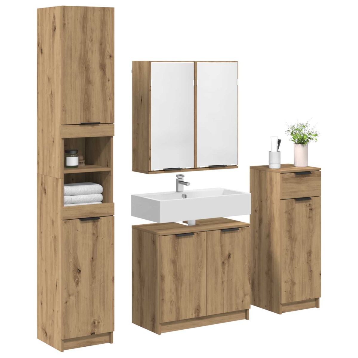 vidaXL Σετ Επίπλων Μπάνιου 4 τμχ. Artisan Oak 64,5 x 33,5 x 59 εκ.