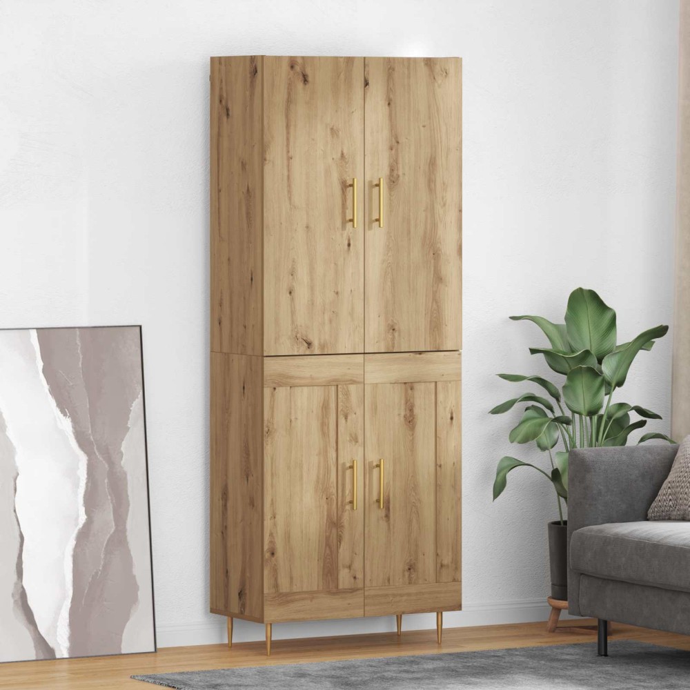 vidaXL Highboard Artisan Oak 69,5 x 34 x 180 εκ. Επεξεργασμένο Ξύλο