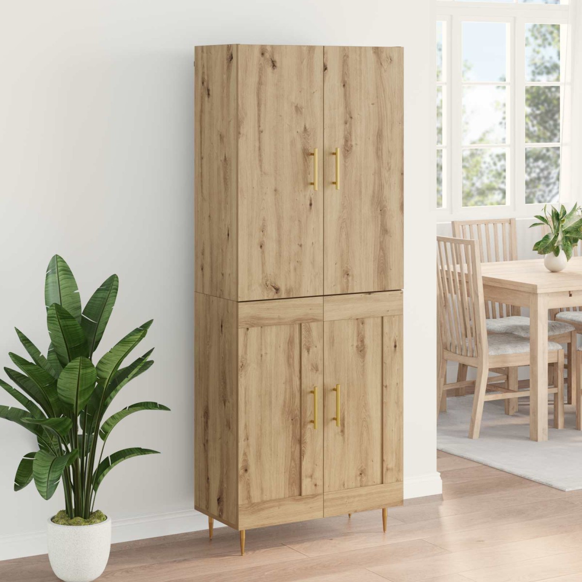 vidaXL Highboard Artisan Oak 69,5 x 34 x 180 εκ. Επεξεργασμένο Ξύλο