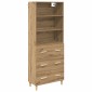 vidaXL Highboard Artisan Oak 69,5 x 32,5 x 180 εκ Επεξεργασμένο Ξύλο