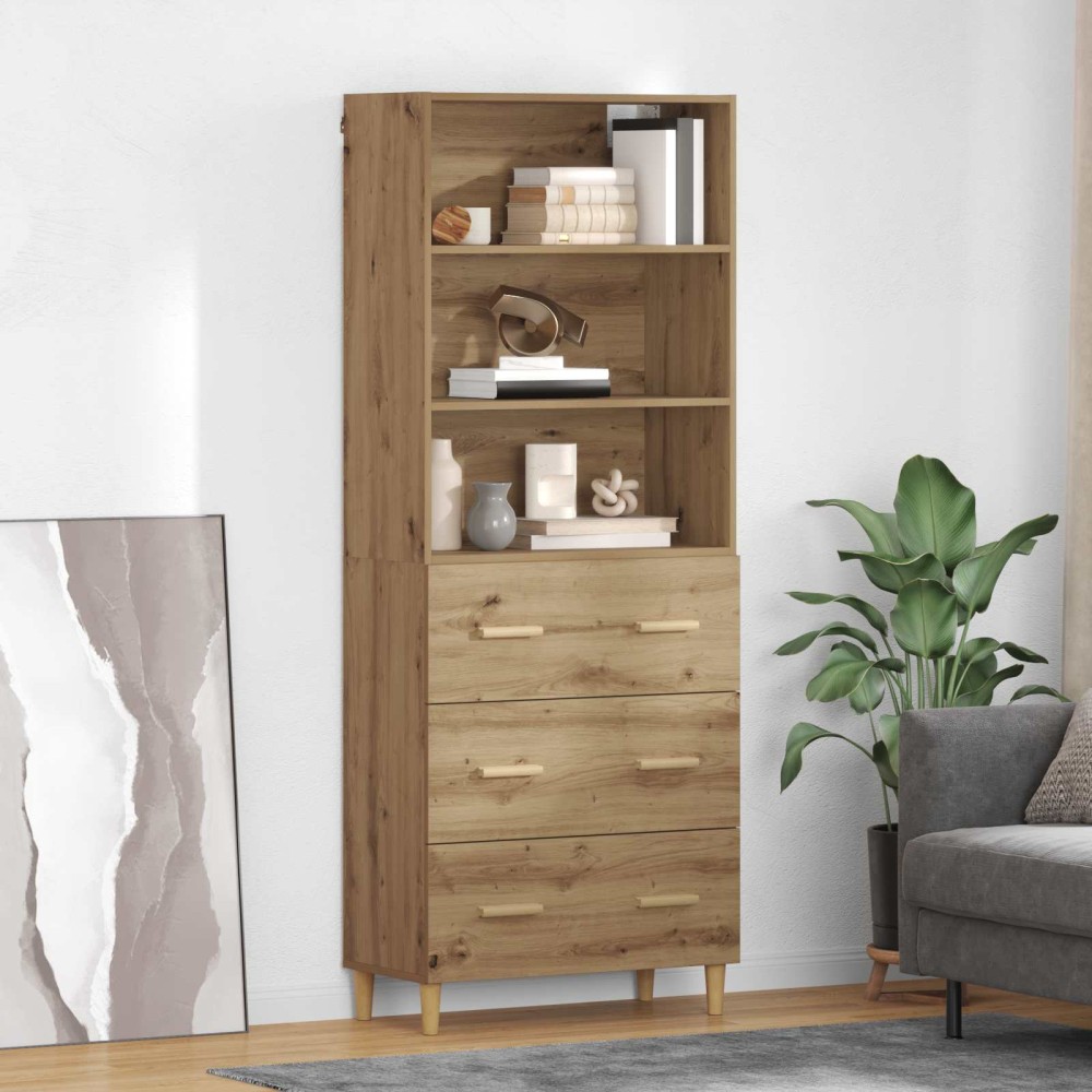 vidaXL Highboard Artisan Oak 69,5 x 32,5 x 180 εκ Επεξεργασμένο Ξύλο