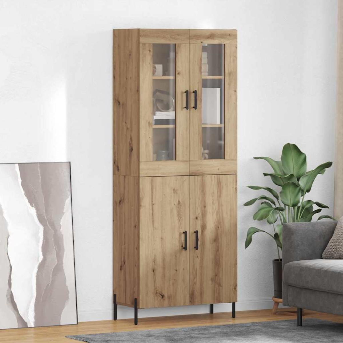 vidaXL Highboard Artisan Oak 69,5 x 34 x 180 εκ. Επεξεργασμένο Ξύλο