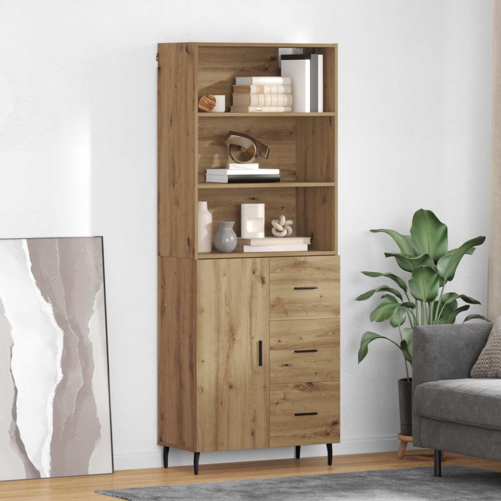 vidaXL Highboard 2 τμχ. Artisan Oak 69,5 x 32,5 x 180 εκ