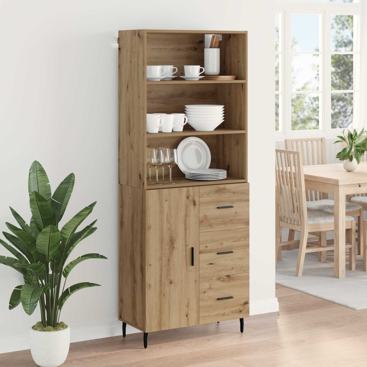 vidaXL Highboard 2 τμχ. Artisan Oak 69,5 x 32,5 x 180 εκ