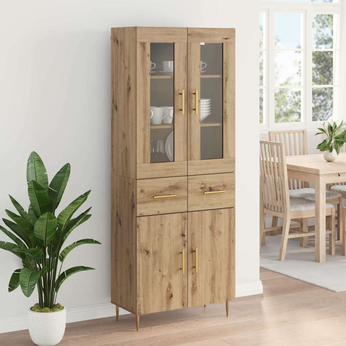 vidaXL Highboard 2 τμχ. Artisan Oak 69,5 x 34 x 180 εκ.