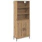vidaXL Highboard Artisan Oak 69,5 x 32,5 x 180 εκ Επεξεργασμένο Ξύλο