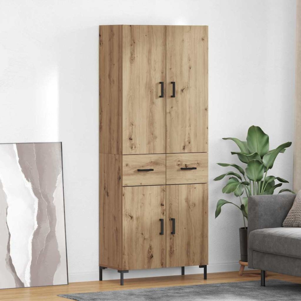 vidaXL Highboard Artisan Oak 69,5 x 34 x 180 εκ. Επεξεργασμένο Ξύλο