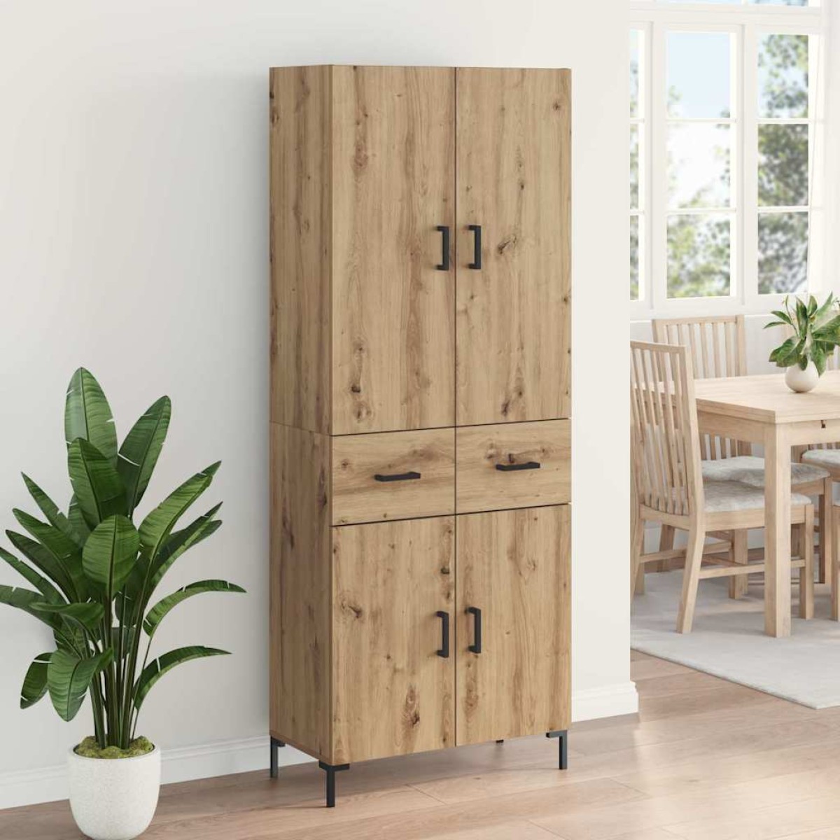 vidaXL Highboard Artisan Oak 69,5 x 34 x 180 εκ. Επεξεργασμένο Ξύλο