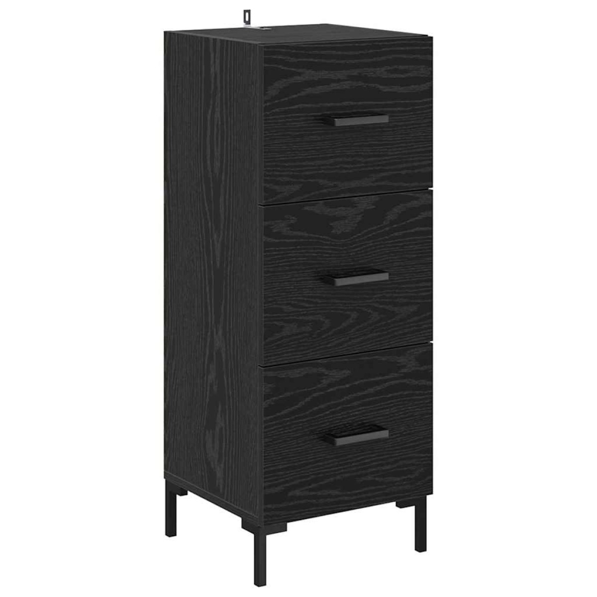 vidaXL Highboard Μαύρη Οξυά 34,5 x 34 x 180 εκ. Επεξεργασμένο Ξύλο